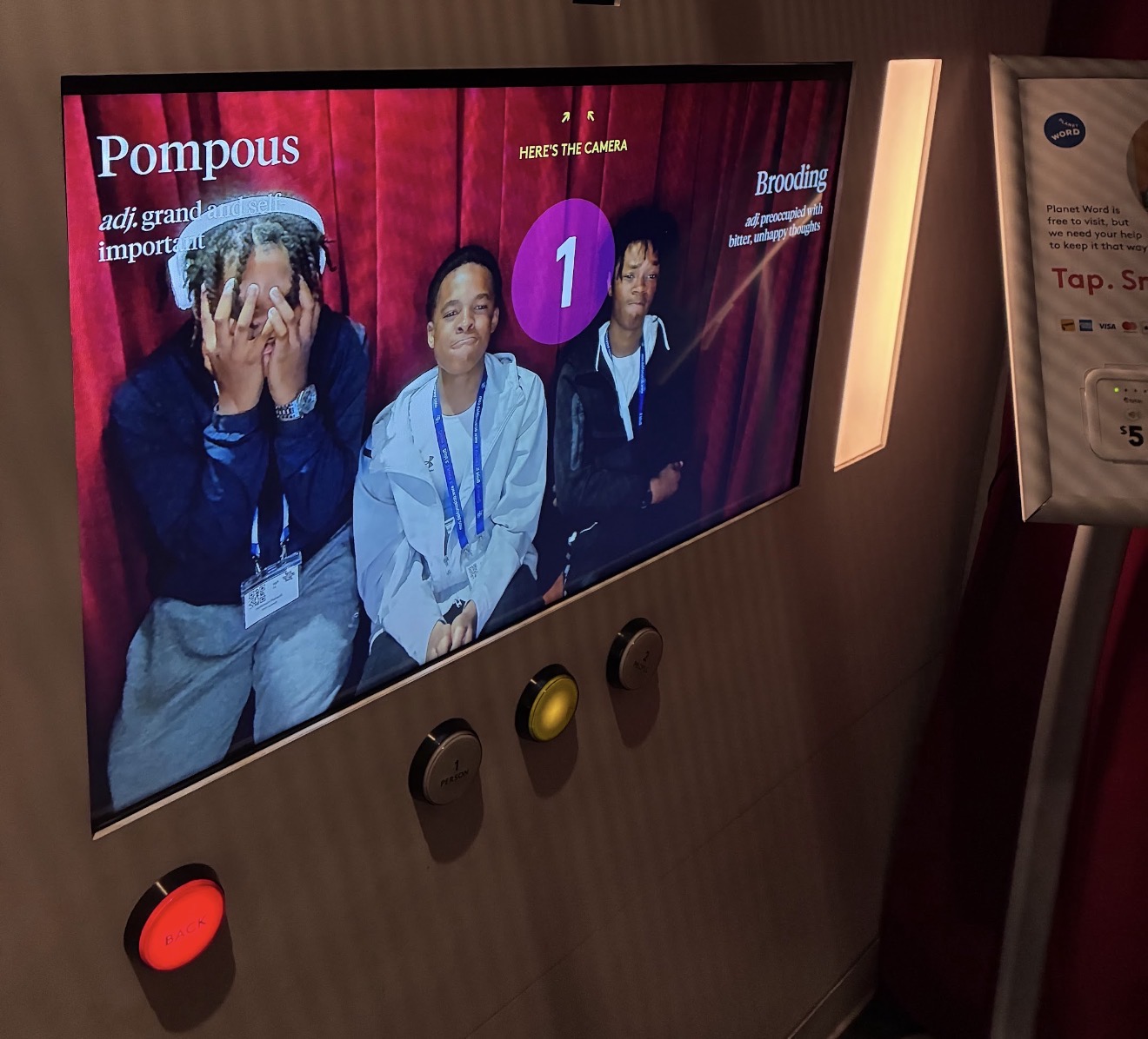 Scholars in the Planet Word word booth